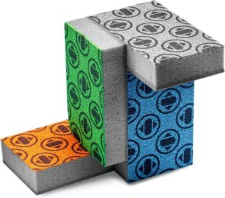 Smart 4 Pack Odor Free Non-Scratch Scrub Pads for Sink, Counters, Surfaces, Pots, Pans, Dishwashing with Color-Fade Change Indicator