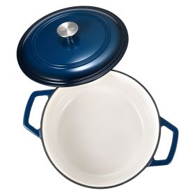 VEVOR Enameled Cast Iron Dutch Oven, 6 Quart Pot with Lid and Dual Handles, Heavy-Duty Durable Cookware Pan, Oven Induction Compatible up to 500