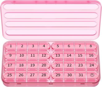 Monthly Pill Organizer, Pill Box Organizer Once a Day, Pill Case for Travel