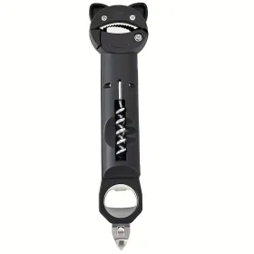 4-in-1 And 5-in-1 Can Openers And Bottle Openers, Suitable For Seniors With Arthritis And Hand Weakness, Multifunctional Retractable Magnetic Can (Option: Black)