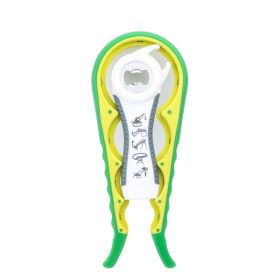 1pc Lid Opener Tool; Jar Opener For Weak Hands; Multi Function Can Opener For Seniors; Rubber Grip Bottle Opener (Color: White Gray +green)