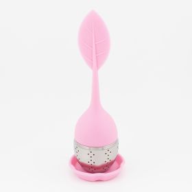 1pc/7pcs Tea Infuser Silicone Handle Stainless Steel Strainer Drip Tray Included - Loose Tea Steeper - Best Tea Infuser For Loose Leaf Or Herbal (Color: 1 Pack Pink)