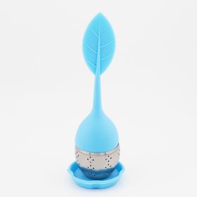 1pc/7pcs Tea Infuser Silicone Handle Stainless Steel Strainer Drip Tray Included - Loose Tea Steeper - Best Tea Infuser For Loose Leaf Or Herbal (Color: 1 Pack Blue)