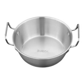 Double Ear Soup Bowl Snack Bowl for Household or Commerial (Color: Silver, Type: 13cm)