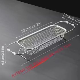 "Multi-Layer Sink Drain Basket - Expandable 10"-16" Design for Efficient Dish & Veggie Drying" (Capacity: small)