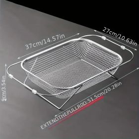 "Multi-Layer Sink Drain Basket - Expandable 10"-16" Design for Efficient Dish & Veggie Drying" (Capacity: xl)